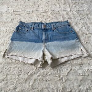 7 for all Mankind Women's Size 27 Blue Ombre Cut Off Denim Shorts
